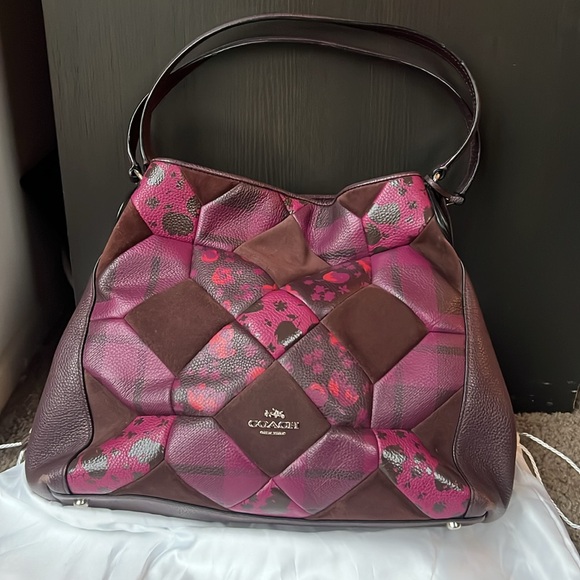 Coach Madison Patchwork Leather & Suede Phoebe shoulder bag boho style vintage - Picture 2 of 12